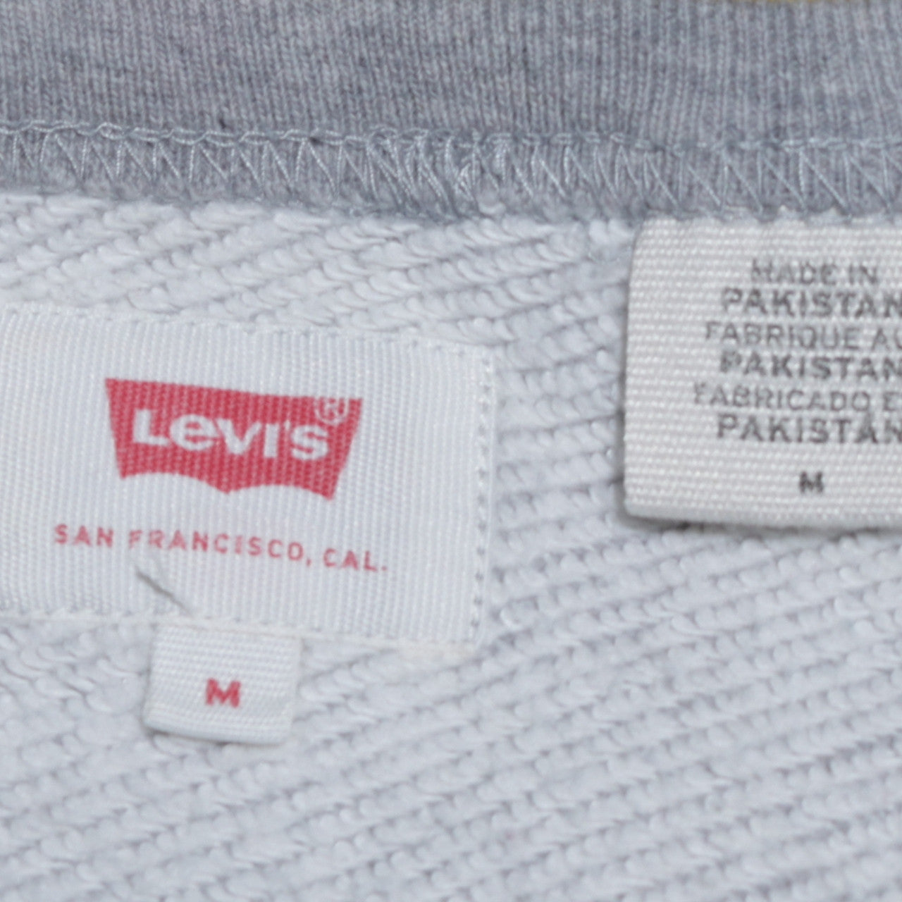 Levi's Mens Grey Logo Crew Neck Fleece Sweatshirt Size M