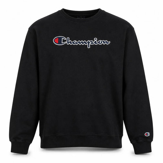 Champion Boys Black 2XL Sweatshirt Crew Neck Logo Cotton Blend