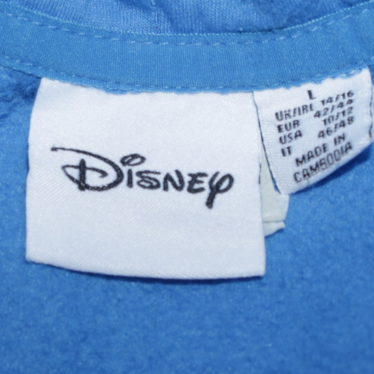 Disney Womens Blue Stitch Hoodie Size L 14/16 Pullover Primark Cares