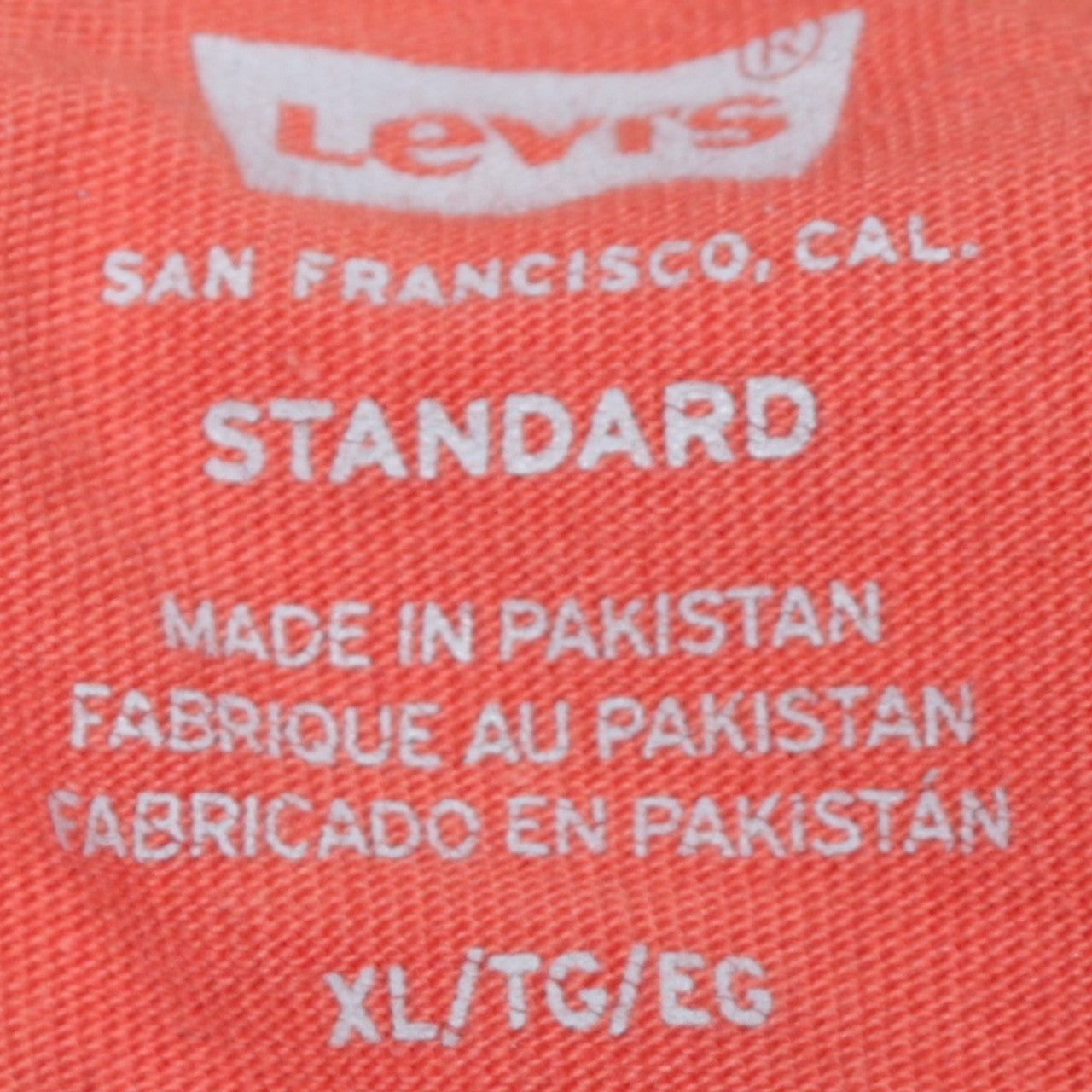 Levi's Men's Orange XL Crew Neck Cotton T-Shirt