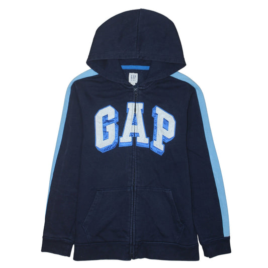 GAP Kids Boys Navy Blue Full Zip Hoodie Size 14-16 Years Cotton Blend