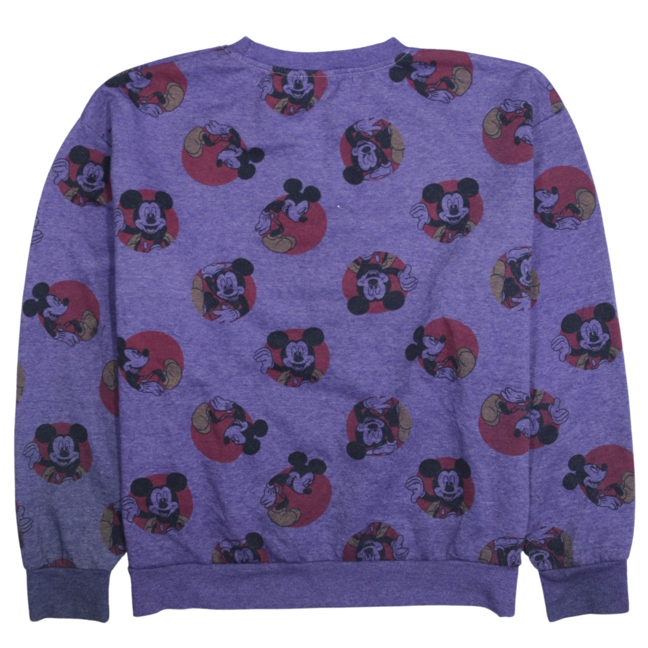 Disney Womens Purple Mickey Mouse Pullover Sweatshirt L