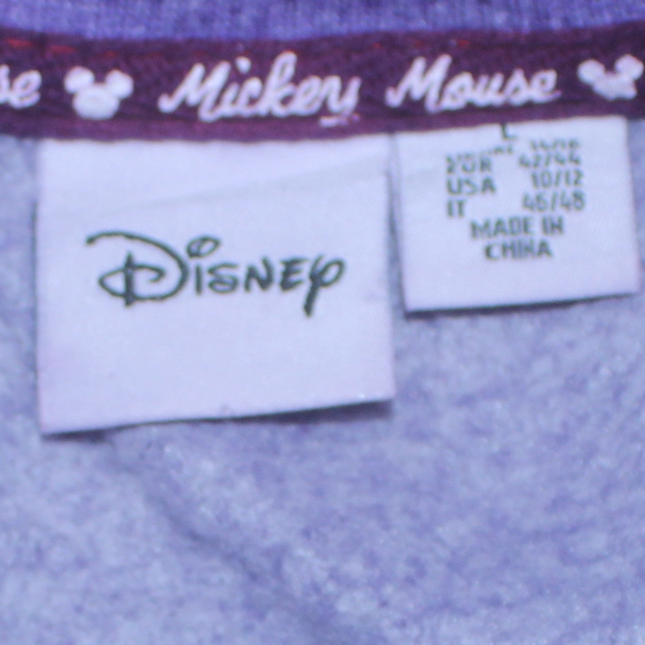 Disney Womens Purple Mickey Mouse Pullover Sweatshirt L