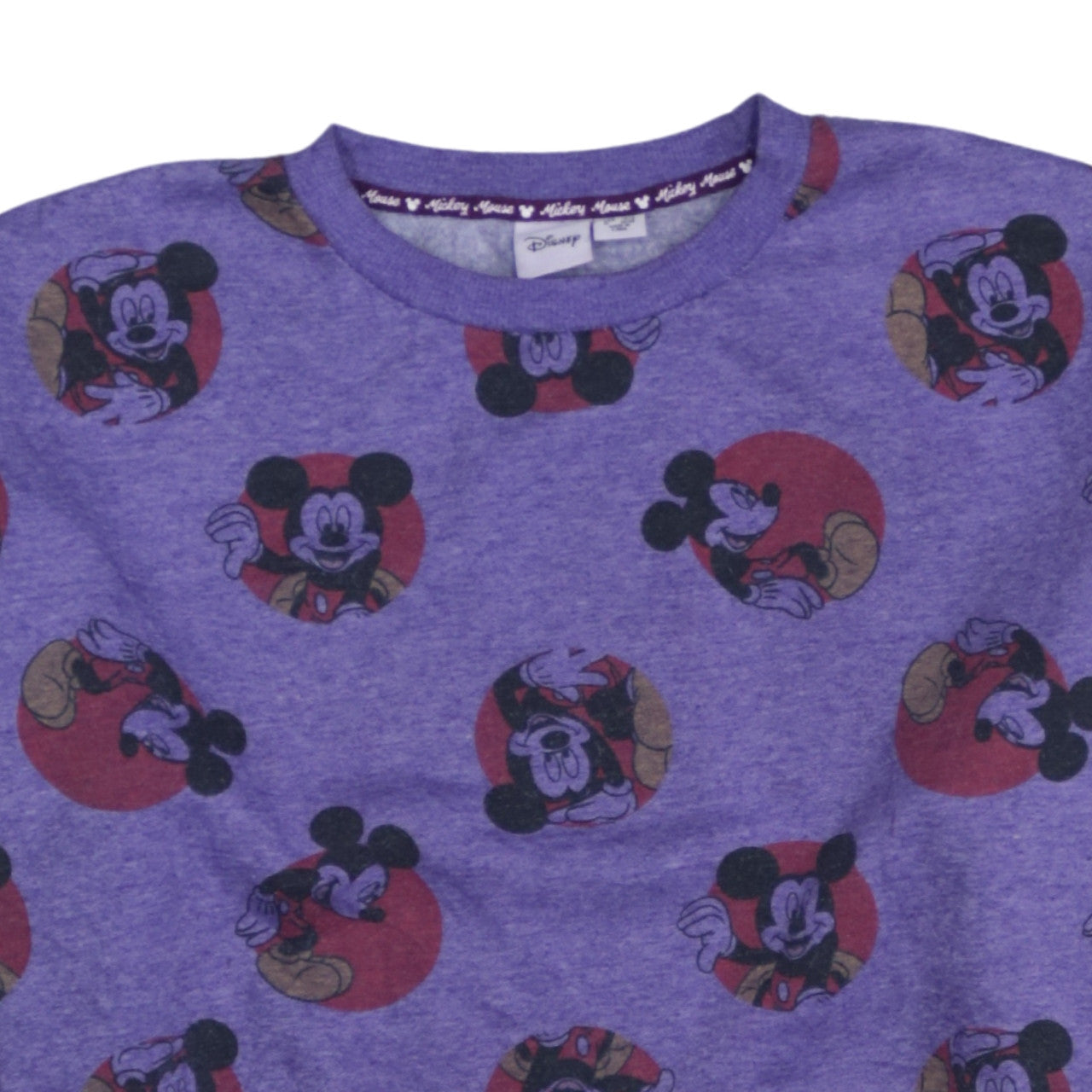 Disney Womens Purple Mickey Mouse Pullover Sweatshirt L