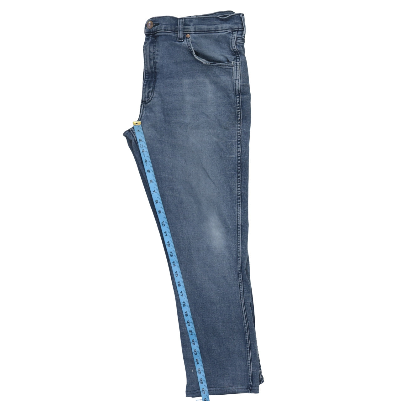 Wrangler Mens Blue Straight Fit Denim Jeans W30 L30 Classic Style