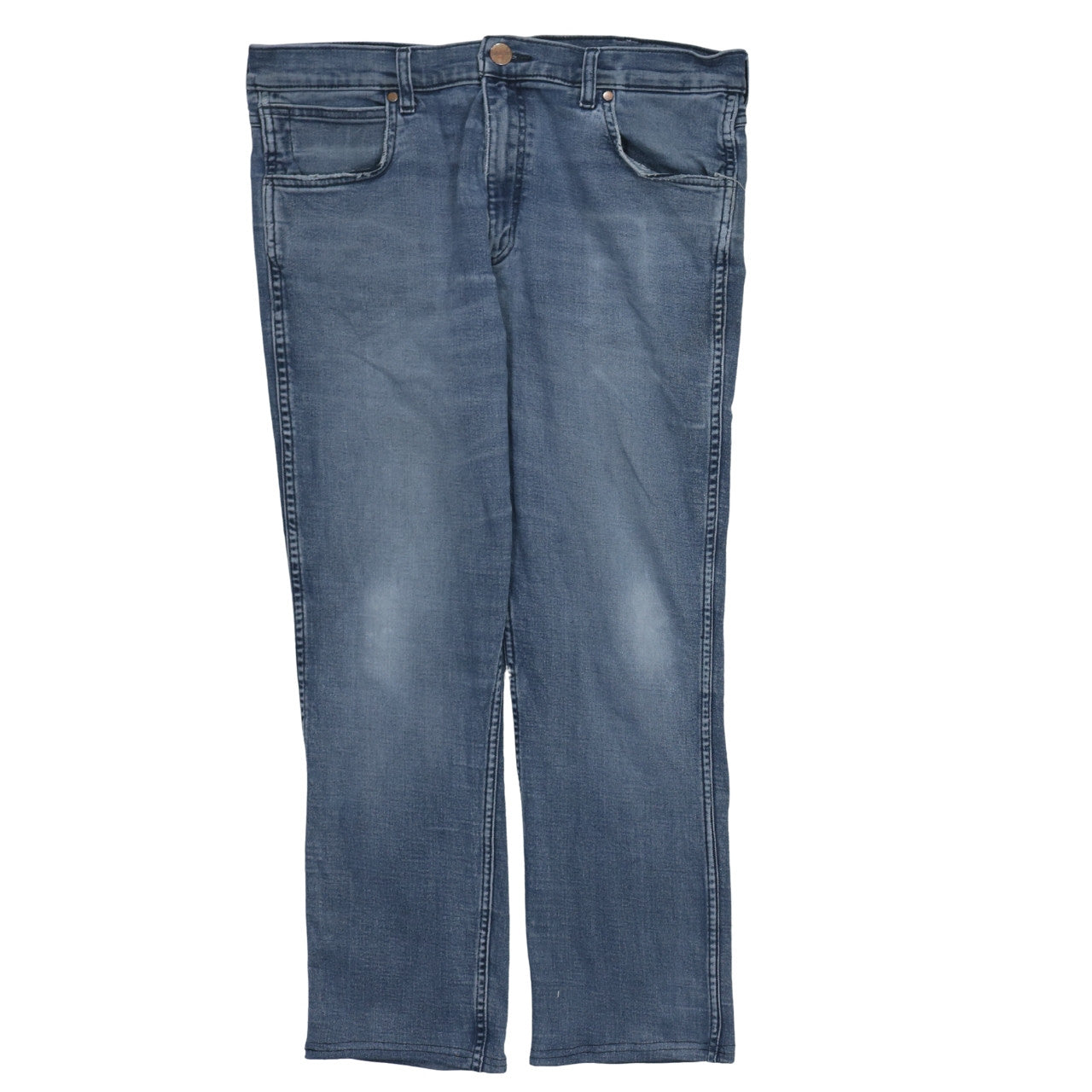 Wrangler Mens Blue Straight Fit Denim Jeans W30 L30 Classic Style