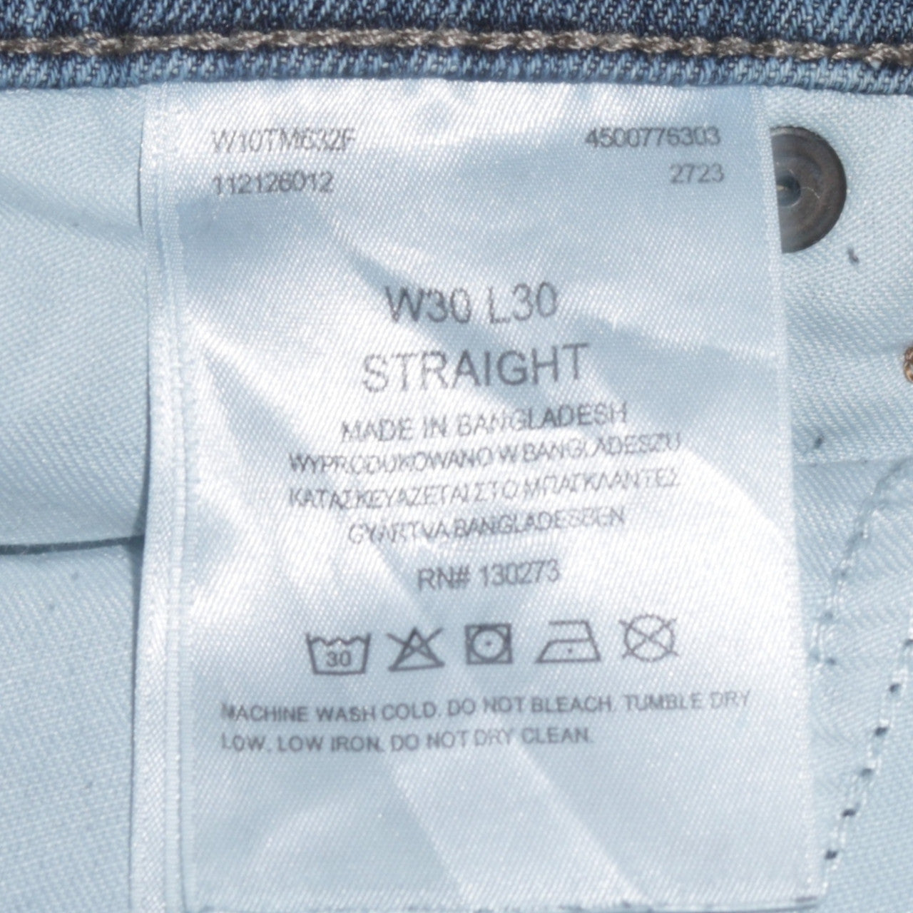 Wrangler Mens Blue Straight Fit Denim Jeans W30 L30 Classic Style