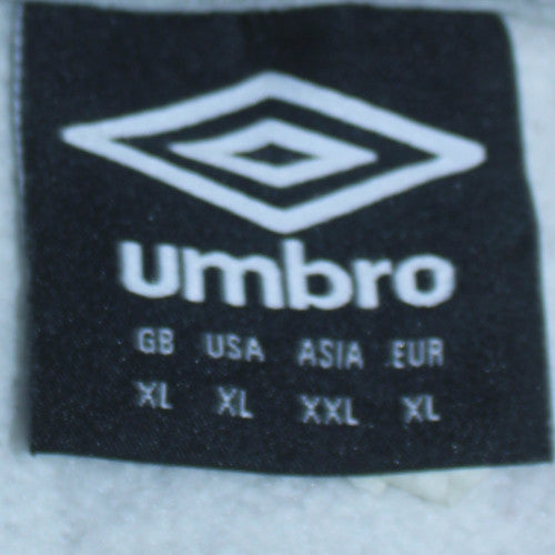 Umbro Men’s Grey XL Full Zip Hoodie with Logo and Pockets