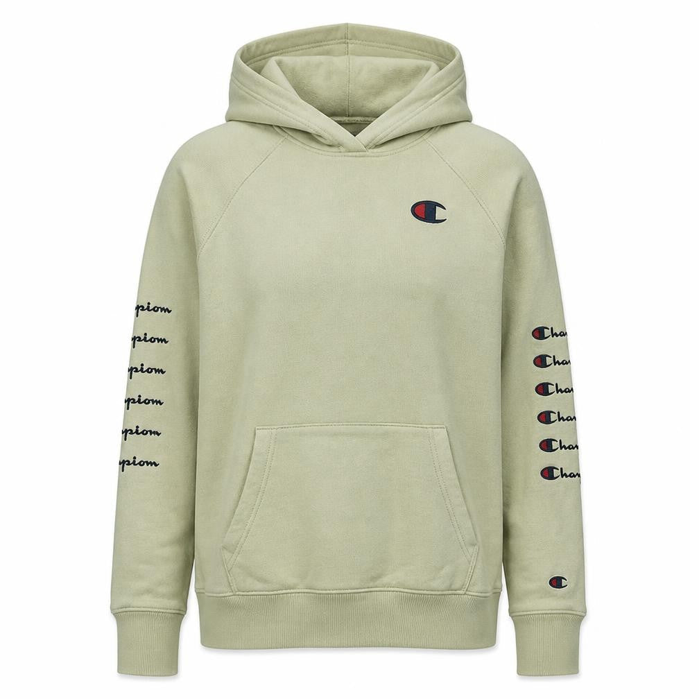 Champion Women's Beige Pullover Hoodie X-Small Logo Print