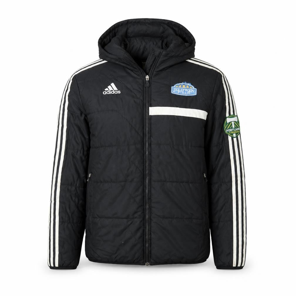 Adidas Men’s Black Hooded Puffer Jacket M Sports Winter Zip Up