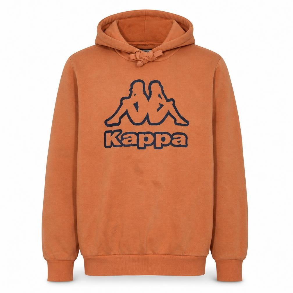Kappa Men's Orange Hoodie Large Pullover Graphic Print Casual
