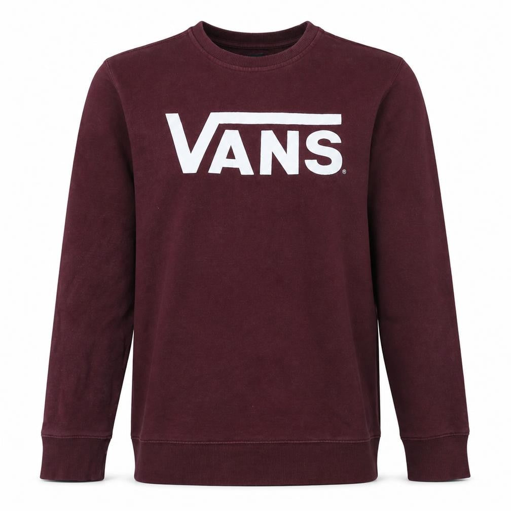 Vans Mens Red Logo Pullover Sweatshirt Size M