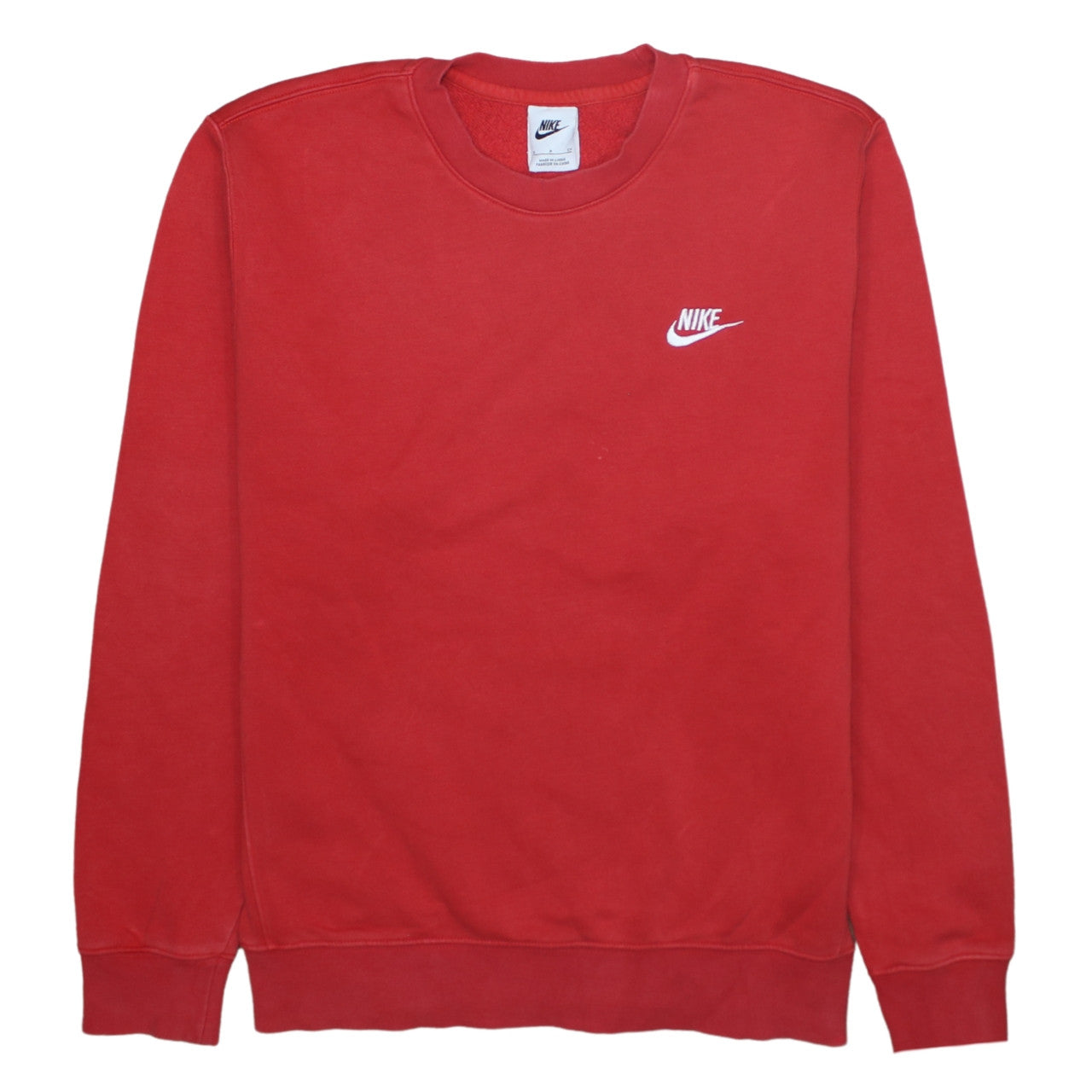 Nike Mens Red Crew Neck Pullover Sweatshirt Size S
