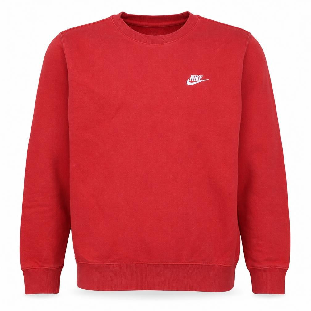 Nike Mens Red Crew Neck Pullover Sweatshirt Size S