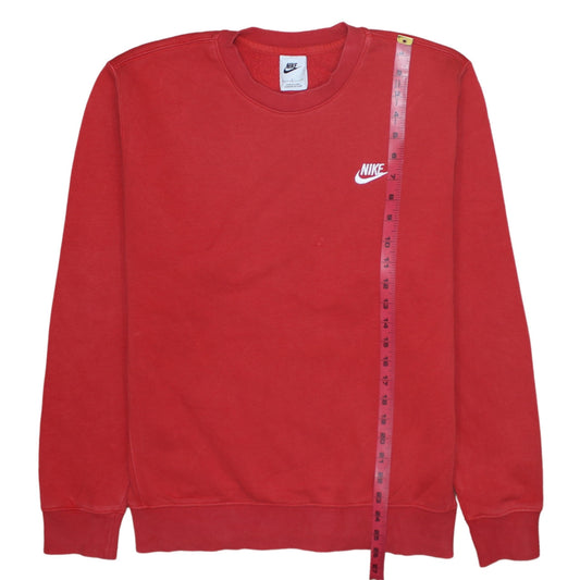 Nike Mens Red Crew Neck Pullover Sweatshirt Size S