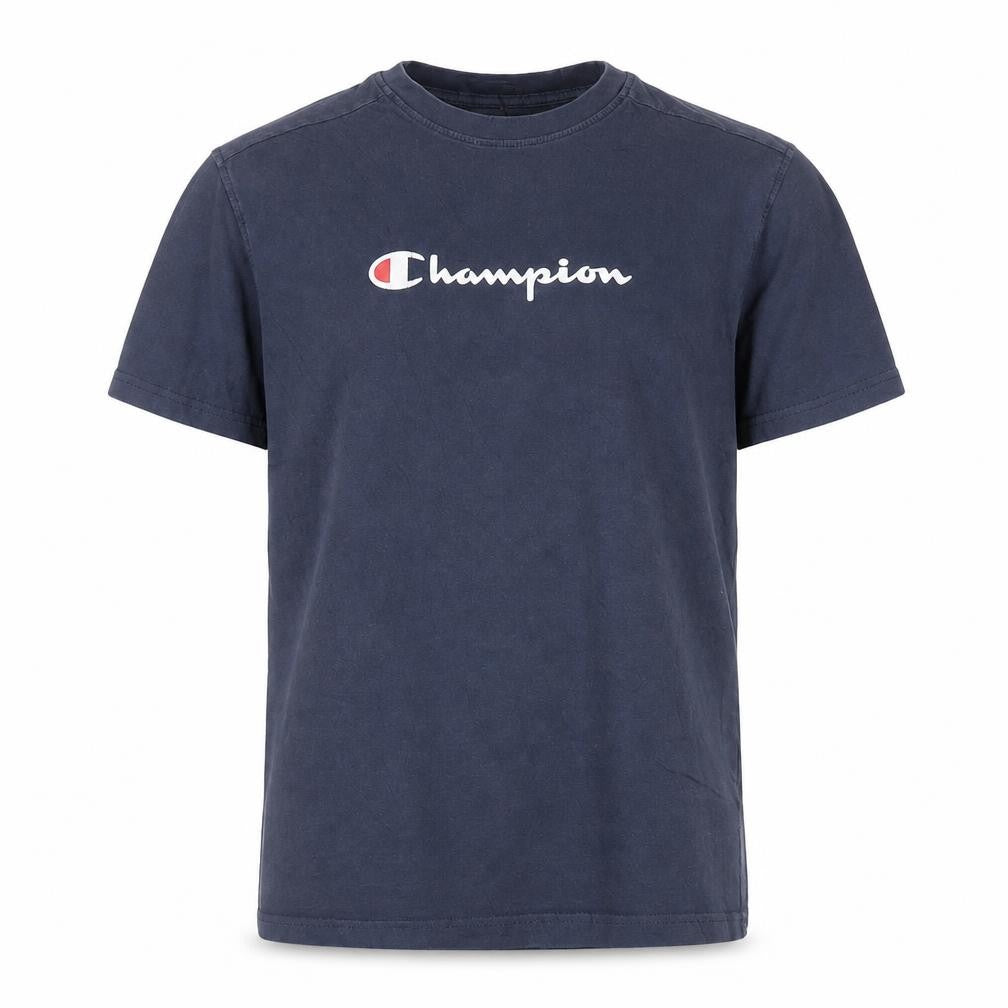 Champion Boys Blue 13 Years Crew Neck Short Sleeve Cotton Logo T-Shirt