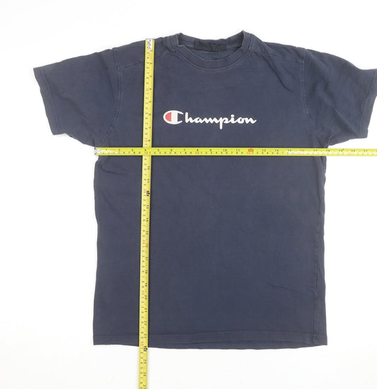 Champion Boys Blue 13 Years Crew Neck Short Sleeve Cotton Logo T-Shirt