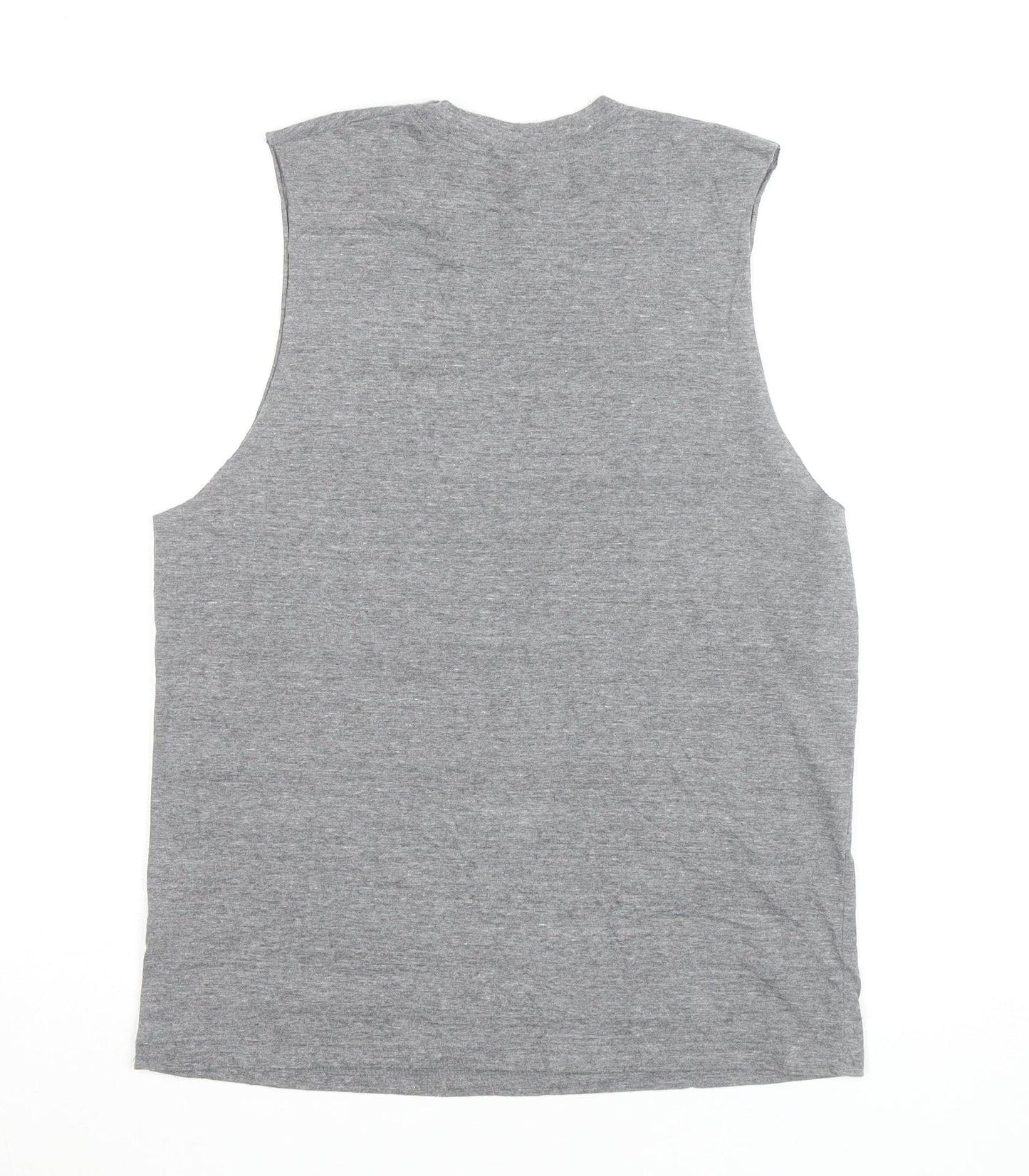 Topshop Grey Elephant Print Sleeveless Cotton Blend Top M