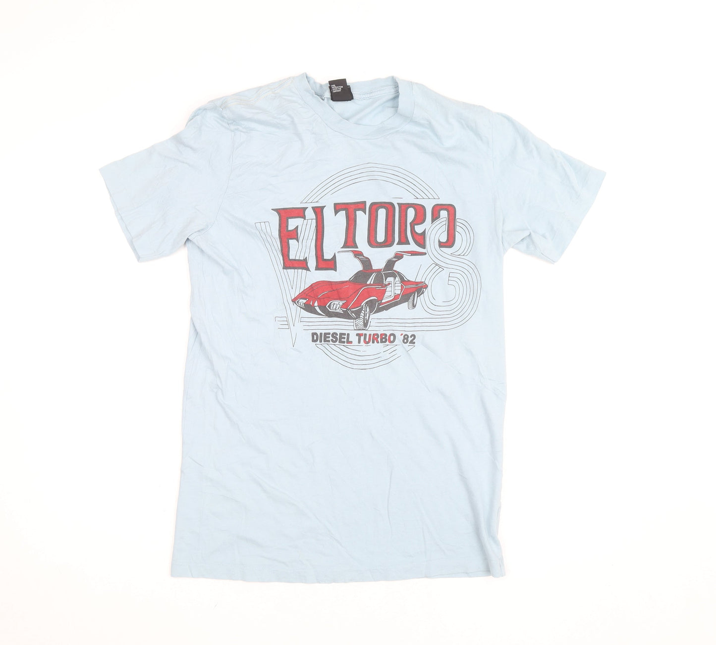 Diesel Men's Blue El Toro Graphic Car T-Shirt Size L