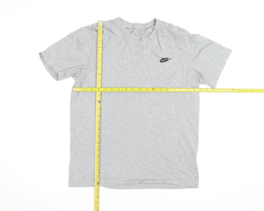 Nike Women's Grey Cotton Crew Neck Short Sleeve T-Shirt M