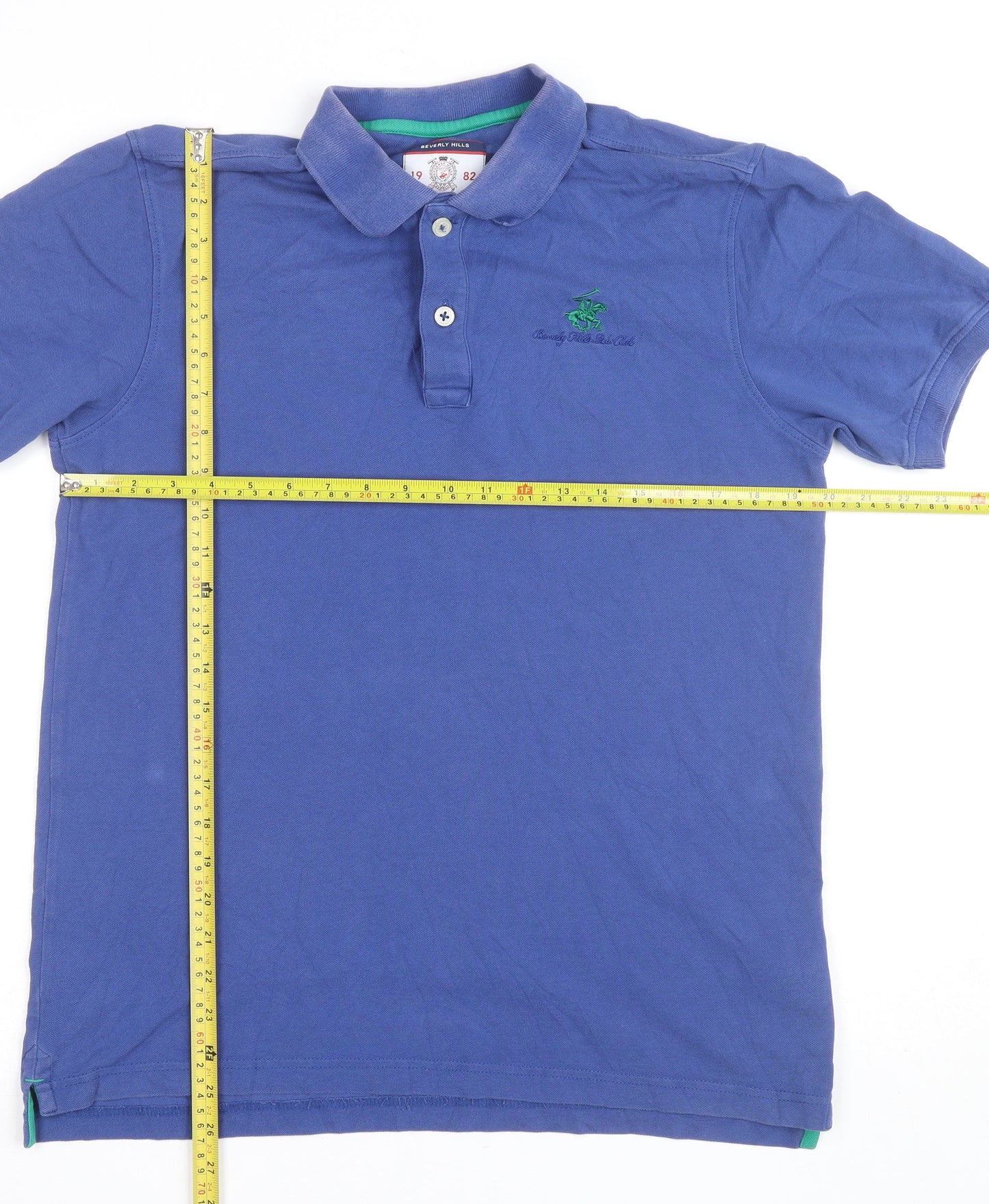 Beverly Hills Polo Club Men's Blue Cotton Polo Shirt Medium