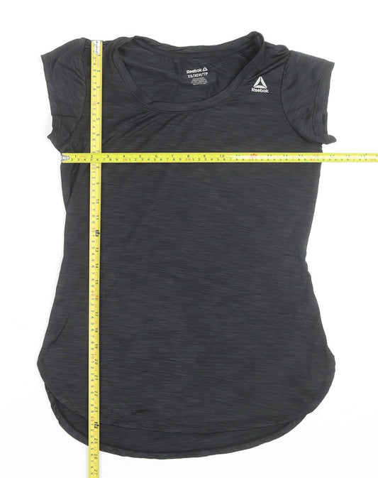 Reebok Womens Black XS Athletic T-Shirt Lightweight Gym Top