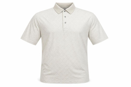 Daniel Cremieux Men's Beige Geometric Cotton Polo Shirt M