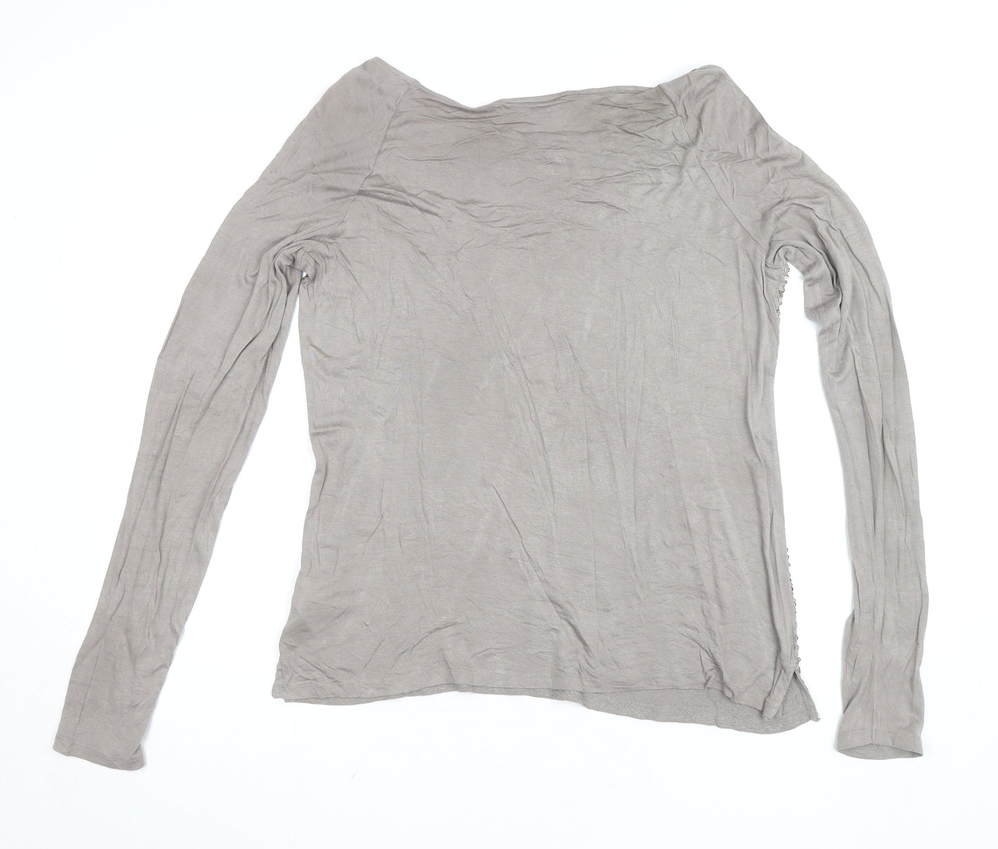 The White Company Women’s Beige Sequin Long Sleeve Top XL