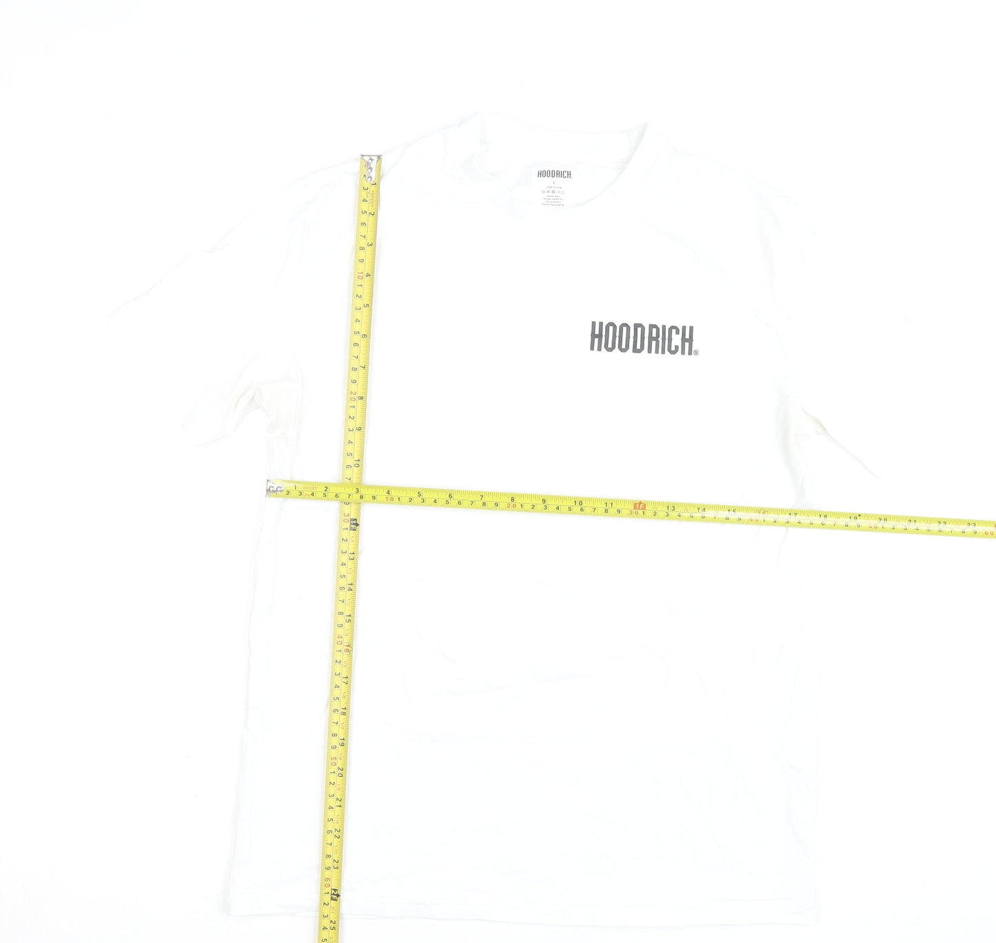 Hoodrich Men's White Cotton Crew Neck Short Sleeve T-Shirt Size L