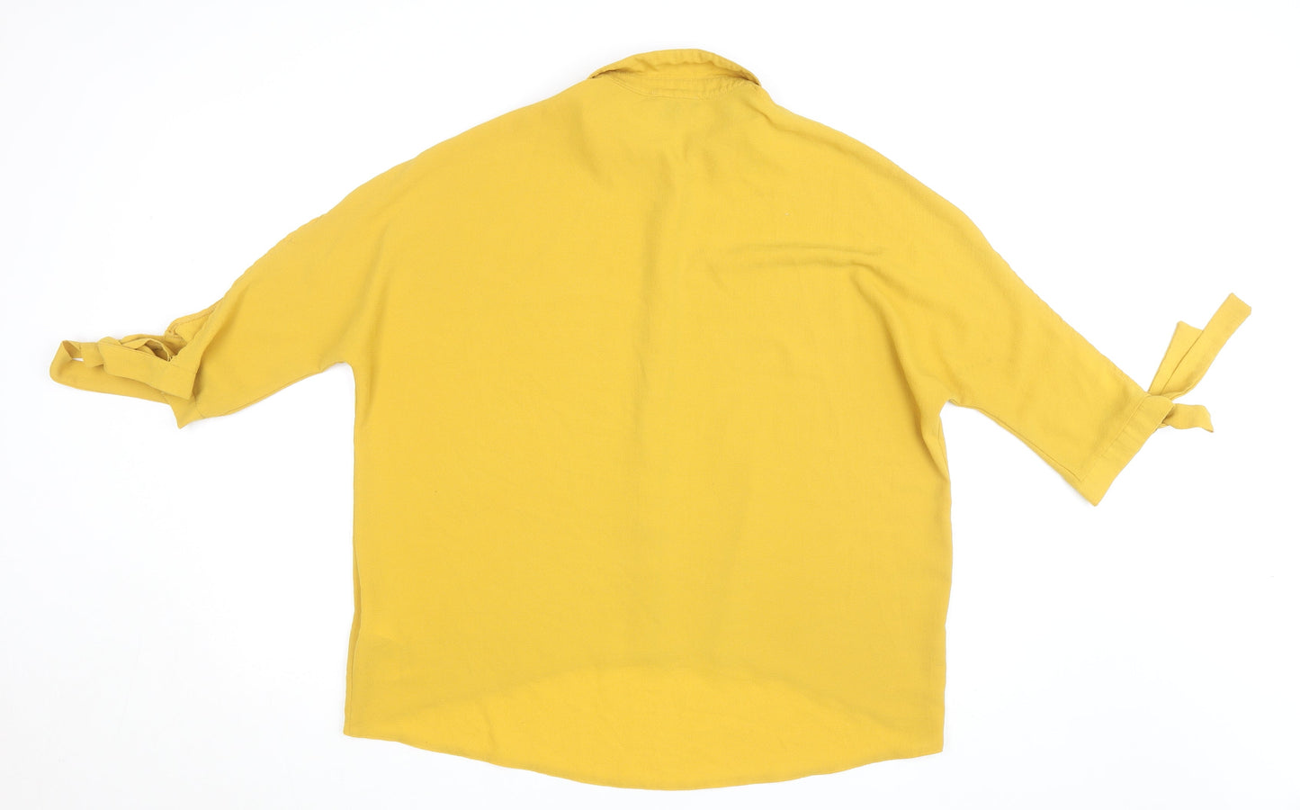 New Look Womens Yellow Collared Button-Up Shirt Size 10 Relaxed Fit