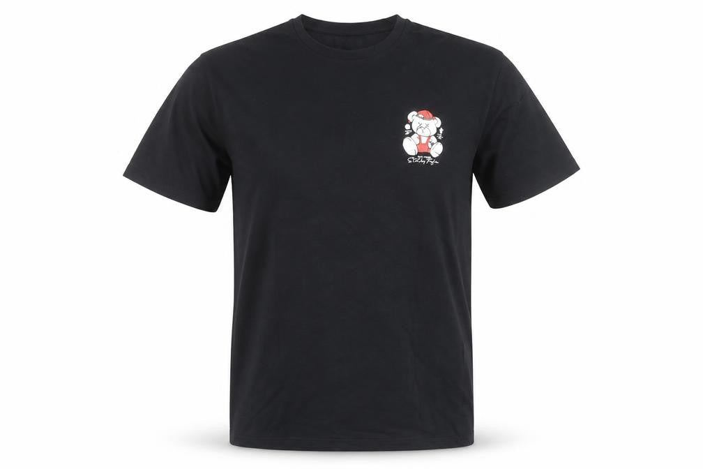 KUMA Men's Black Graphic Bear Streetwear T-Shirt Size L