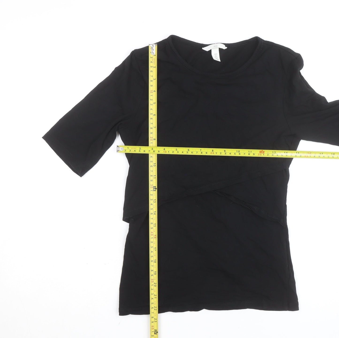 H&M Mama Women’s Black Maternity Stretch Basic T-Shirt Size S