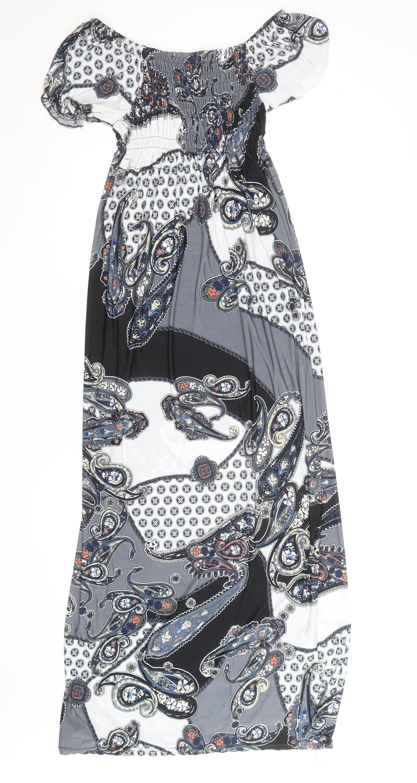 Jiajia Women’s Multicoloured Paisley Off Shoulder Long Maxi Dress XL