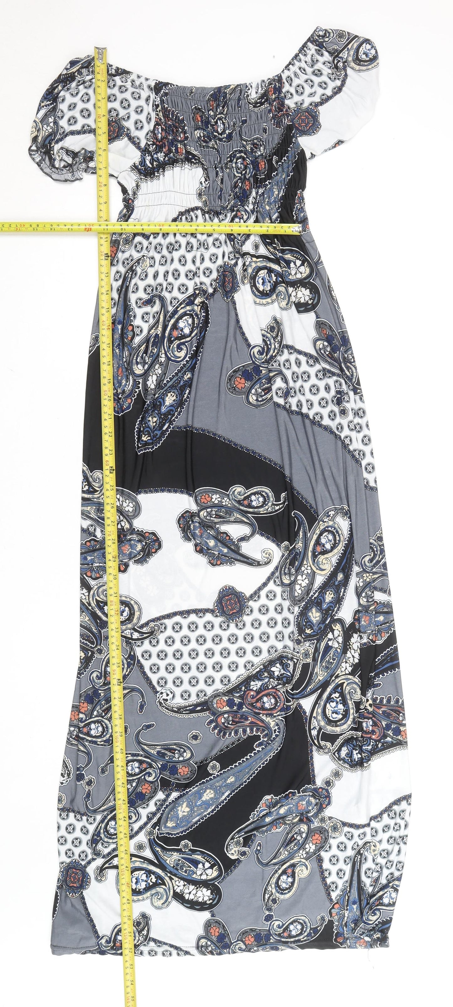 Jiajia Women’s Multicoloured Paisley Off Shoulder Long Maxi Dress XL