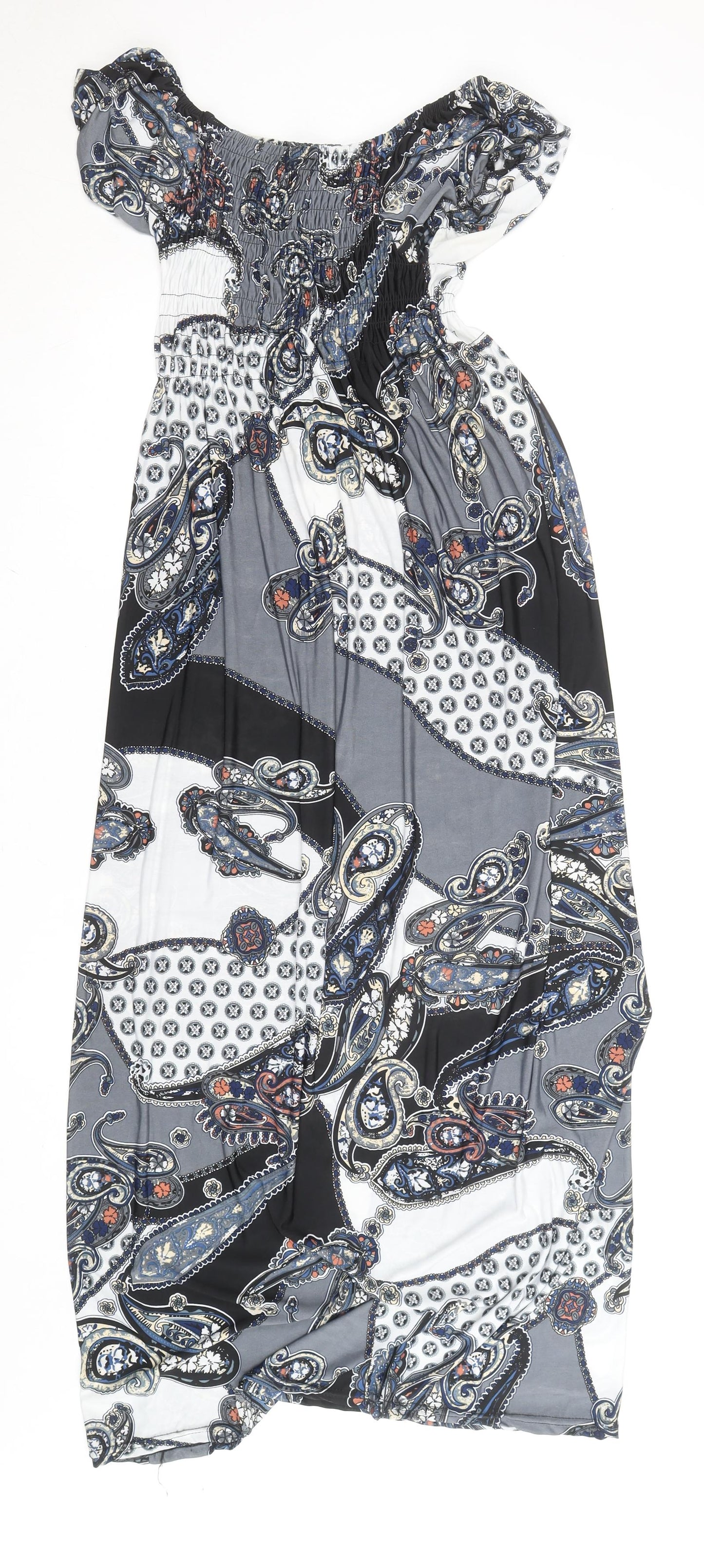 Jiajia Women’s Multicoloured Paisley Off Shoulder Long Maxi Dress XL