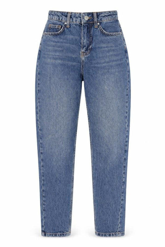 Topshop Women’s Blue Mom Jeans W25 L30 Denim High Rise 100% Cotton