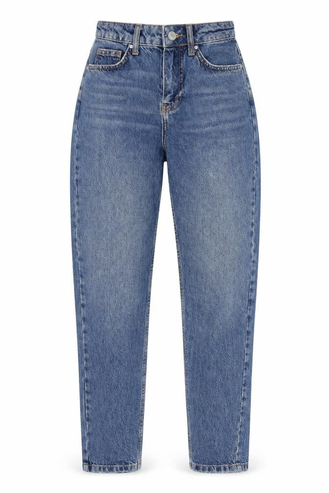 Topshop Women’s Blue Mom Jeans W25 L30 Denim High Rise 100% Cotton