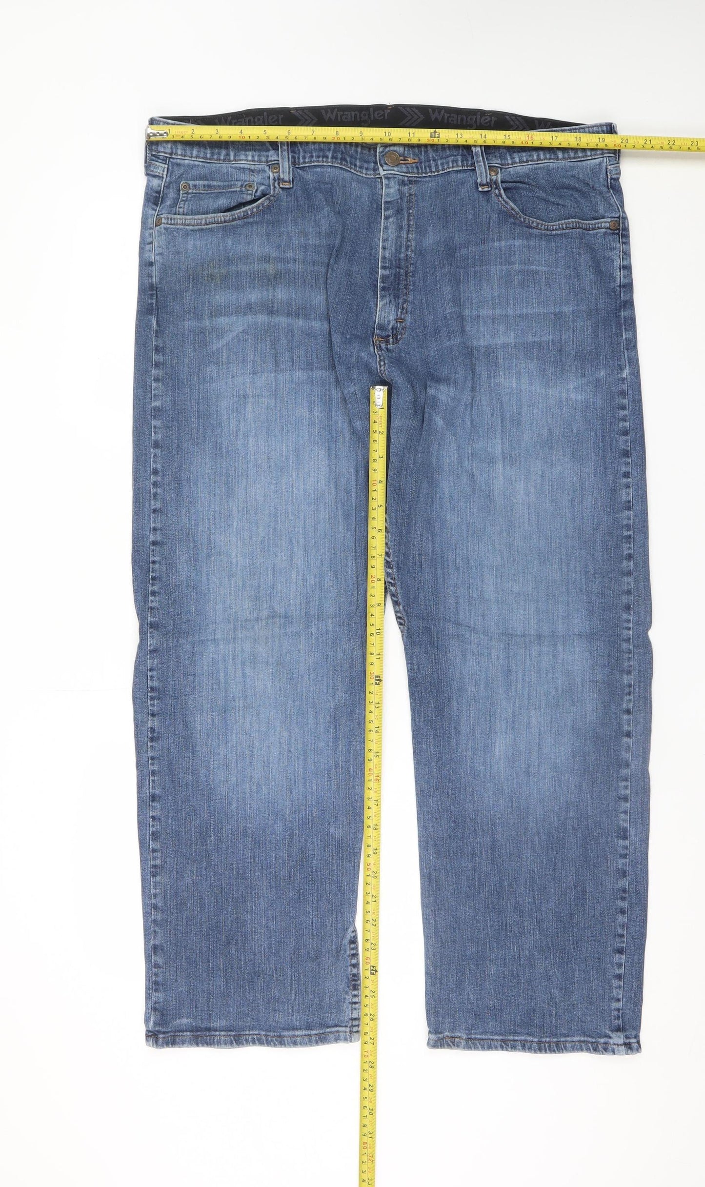 Wrangler Men's Blue Relaxed Fit Straight Denim Jeans 40W 29L