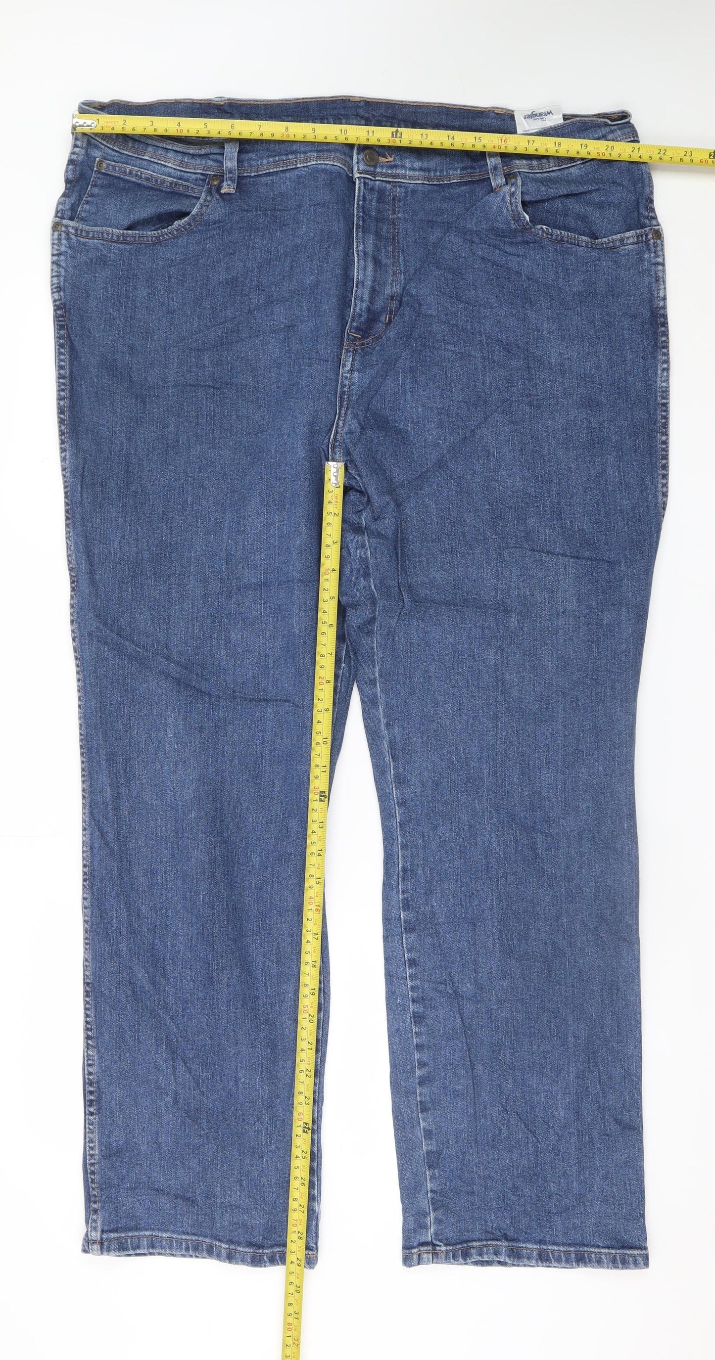 Wrangler Men's Blue Straight Regular Fit Jeans W44 L32