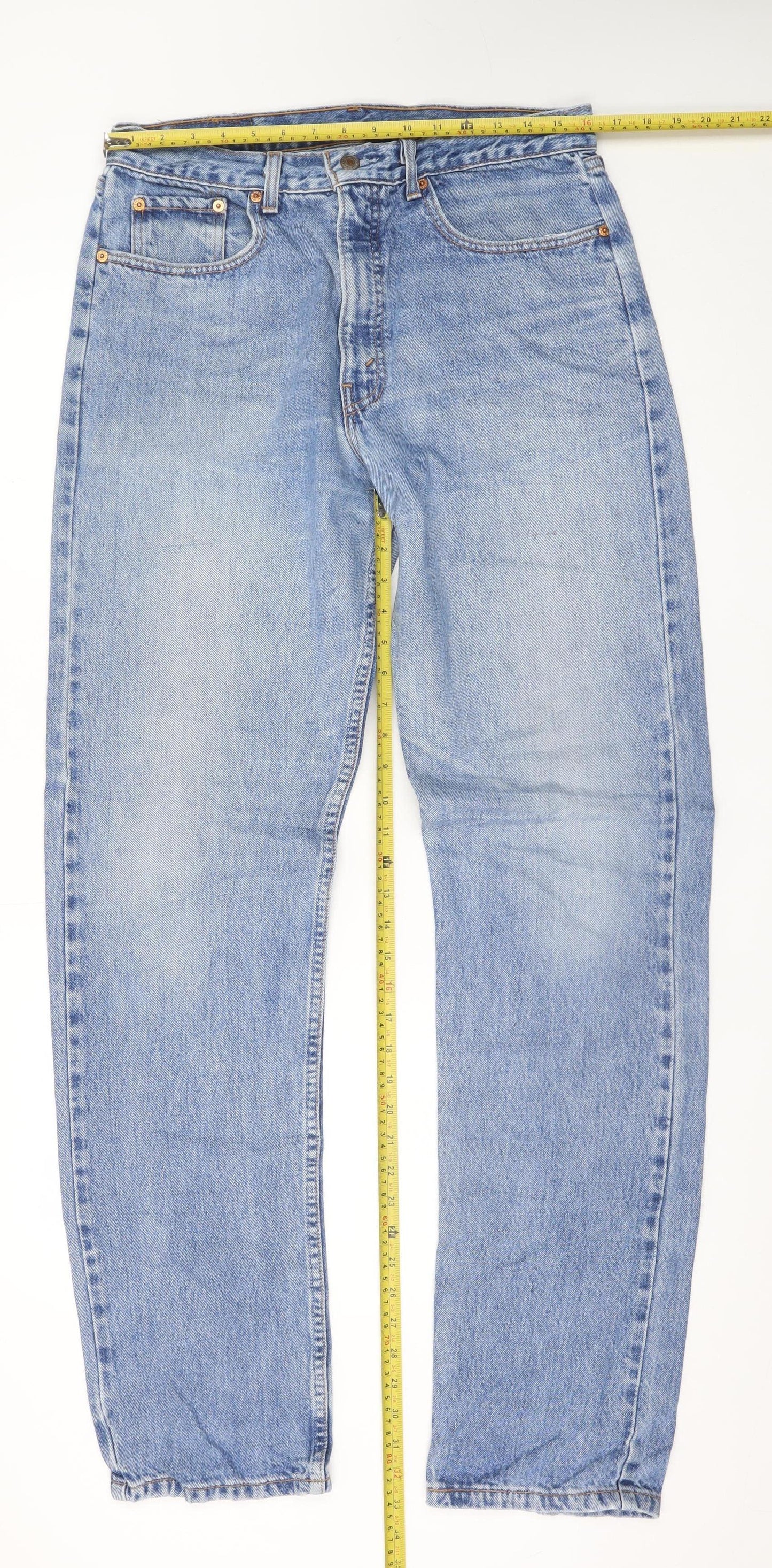 Levi's Men's Blue 501 Straight Fit Denim Jeans W36 L34