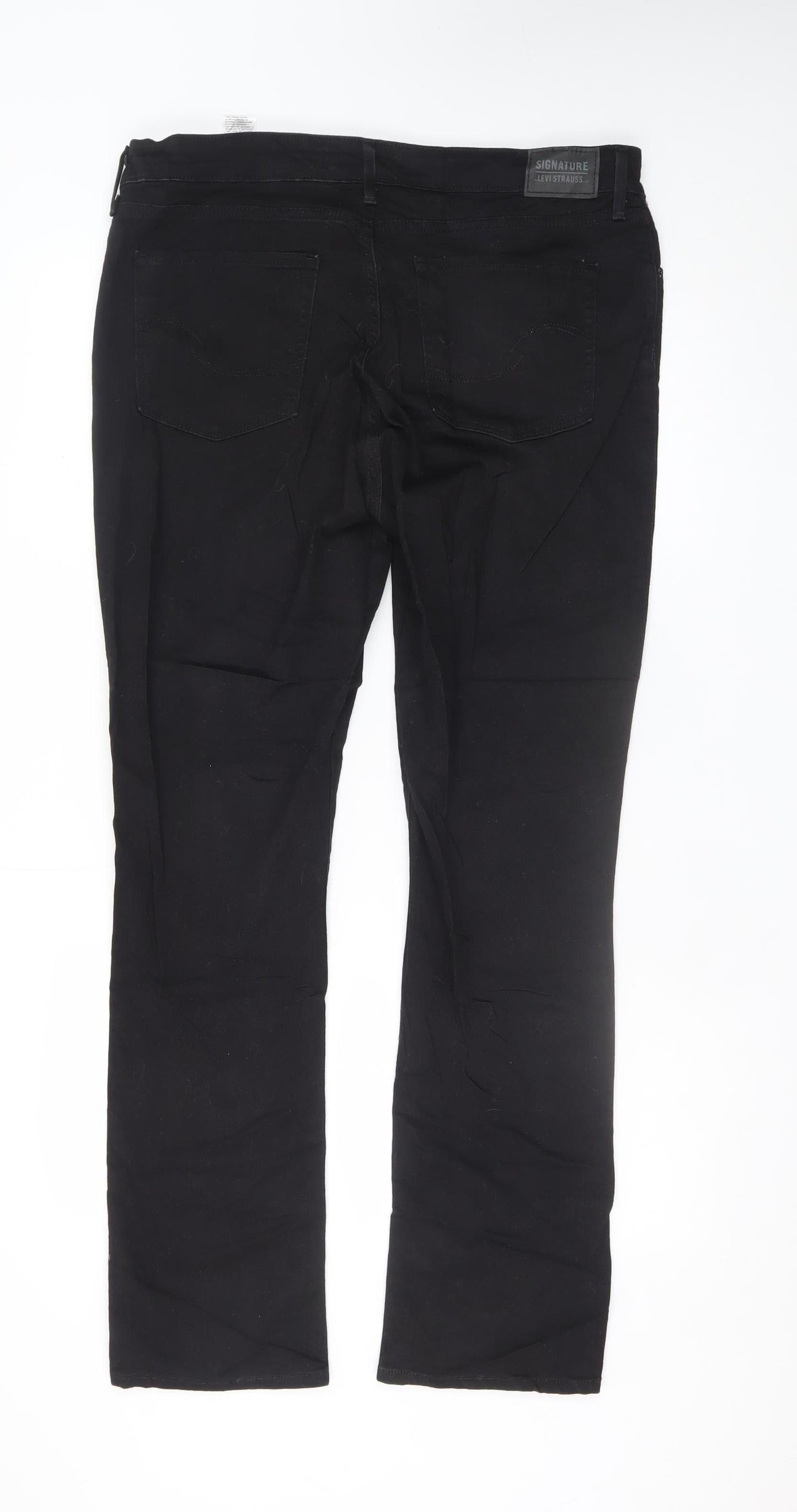 Levi Strauss Women's Black Mid-Rise Straight Jeans Size 16