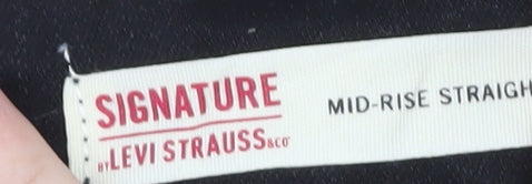 Levi Strauss Women's Black Mid-Rise Straight Jeans Size 16
