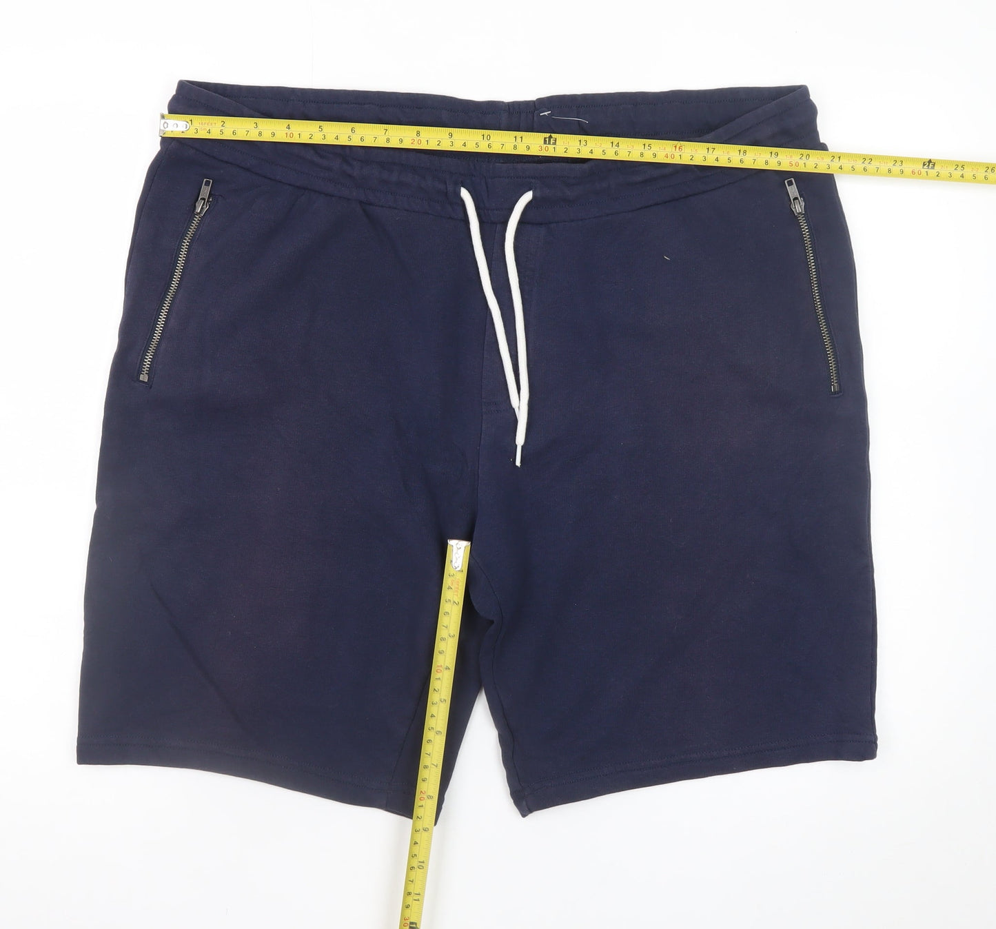 C&A The Basics Men's Blue XL Sweat Shorts with Zipped Pockets