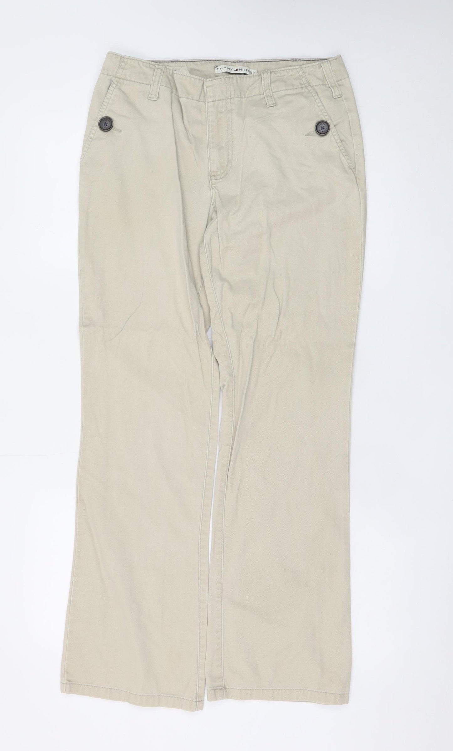 Tommy Hilfiger Men's Beige Chino Trousers Size M Regular Fit