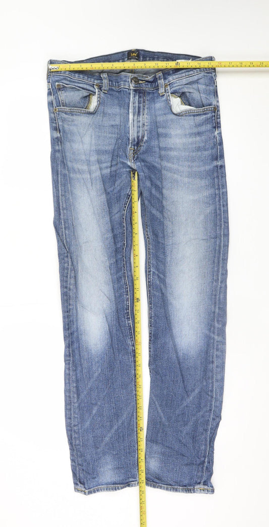 Lee Men's Blue Luke Straight Fit Denim Jeans W34 L32