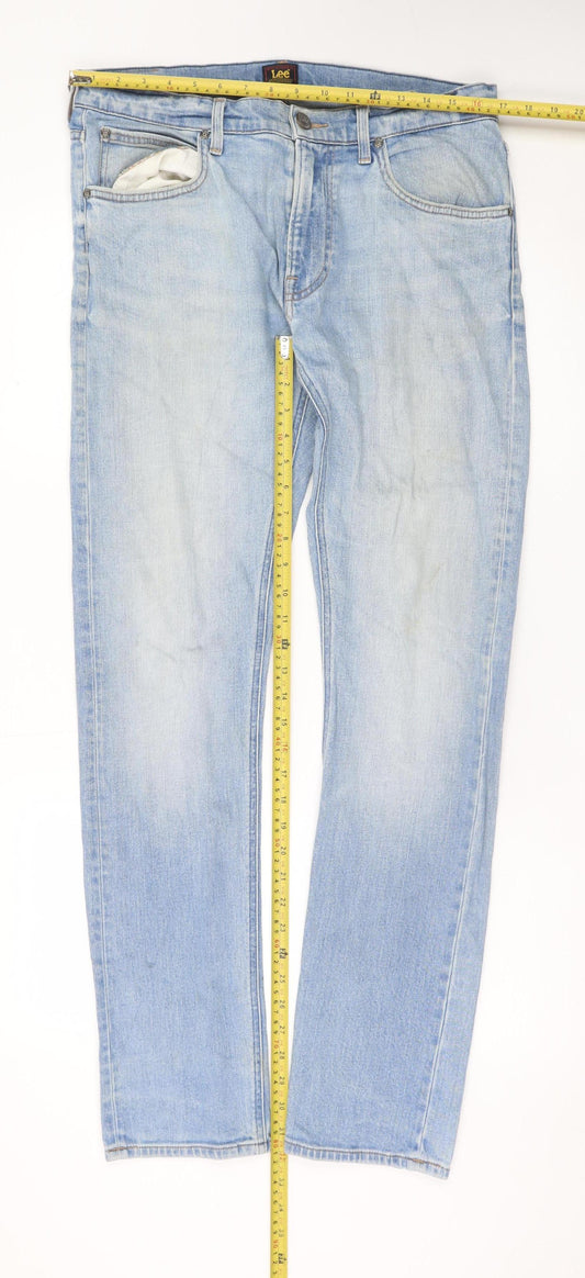 Lee Men's Blue Luke Straight Fit Jeans W32 L32