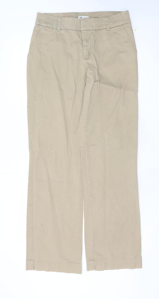 Lee Men's Beige Chino Trousers M Regular Fit Stretch Cotton