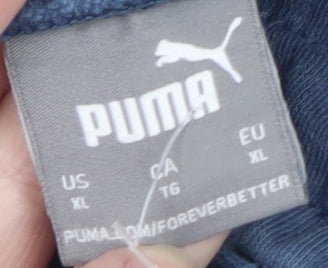 Puma Mens Blue XL Jogger Sweatpants with Logo Print