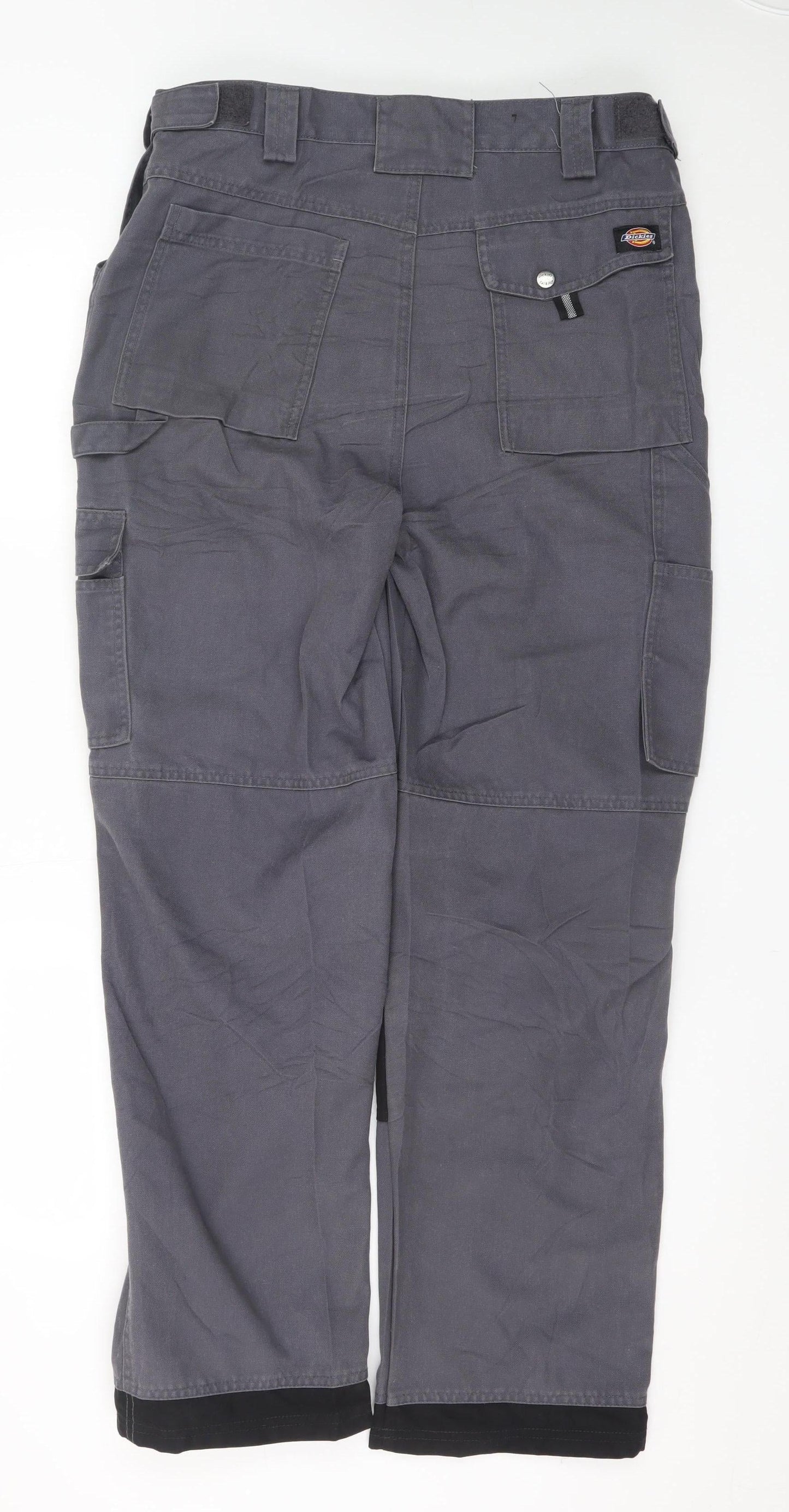 Dickies Men's Grey 34R Cargo Workwear Trousers Polyester Cotton