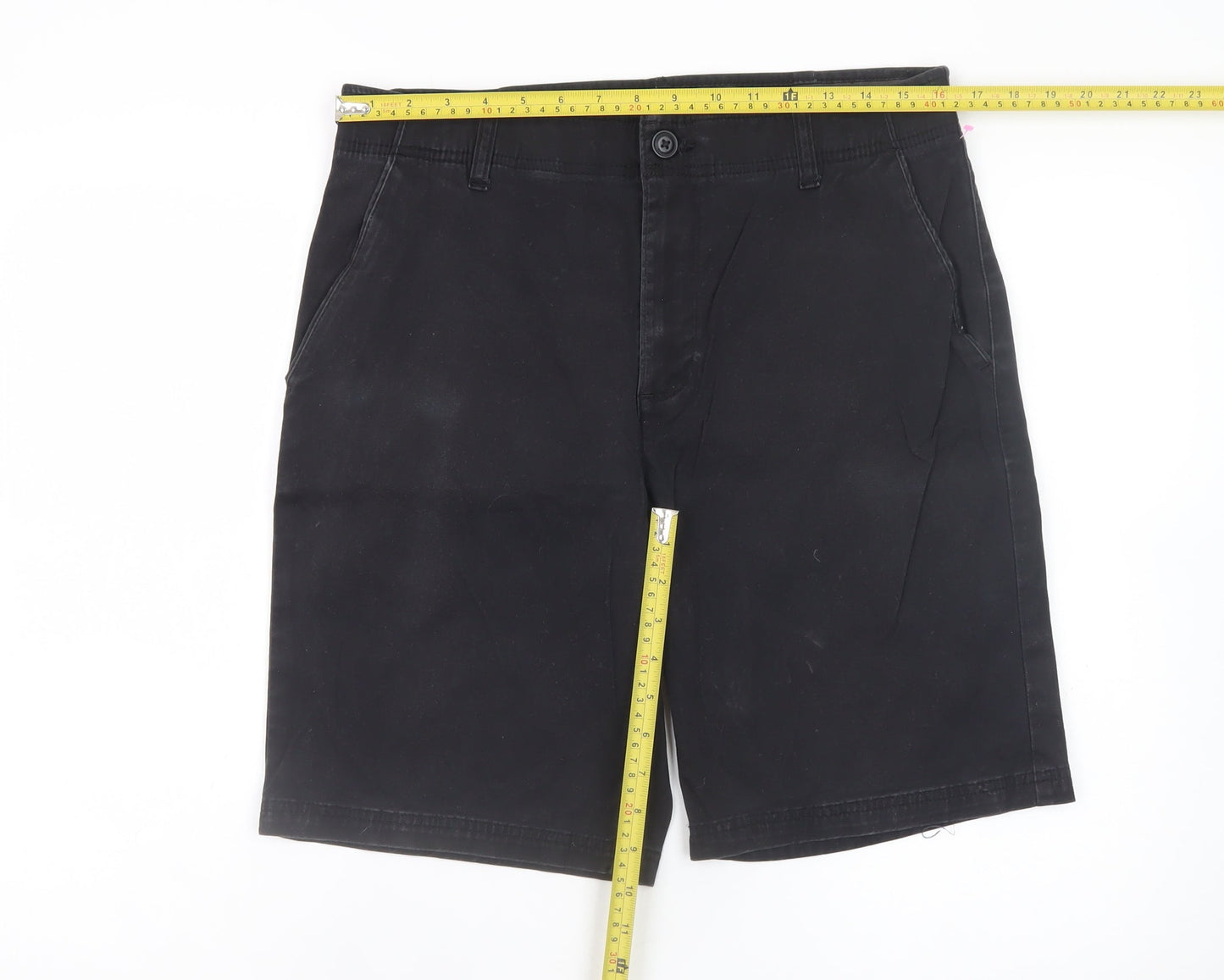 Lee Men's Black Chino Shorts Size 33 Regular Fit Stretch Cotton